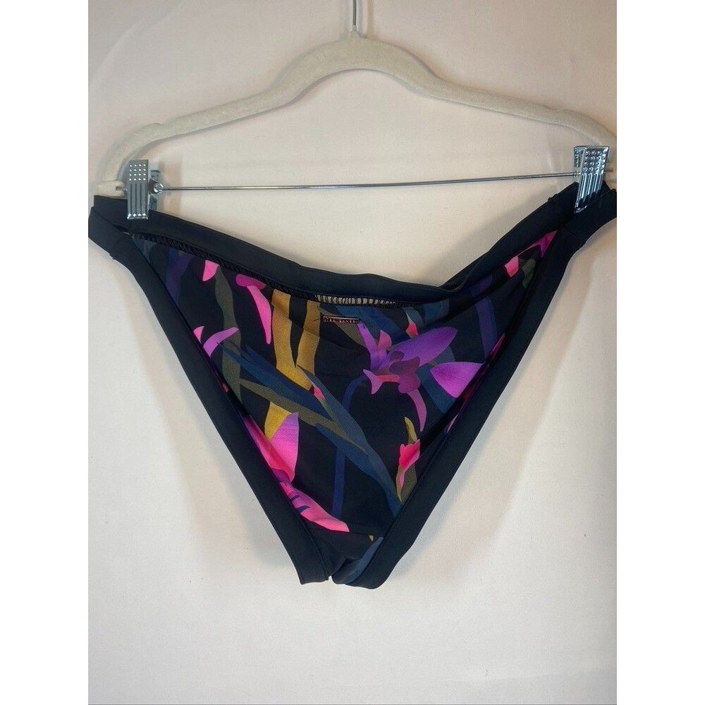 TED BAKER BLACK FLORAL 2 PIECE BIKINI BOTTOMS 36" TOP IS B-C CUP - Picture 3 of 6